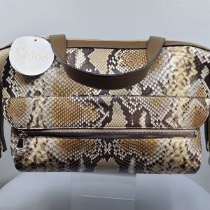 CHLOE' Genuine Python and Leather Dalston Bag